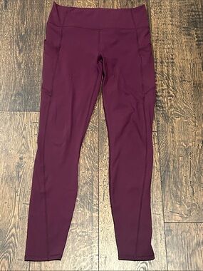 PureLuxe made by Fabletics- Women Burgundy Leggings with Pockets